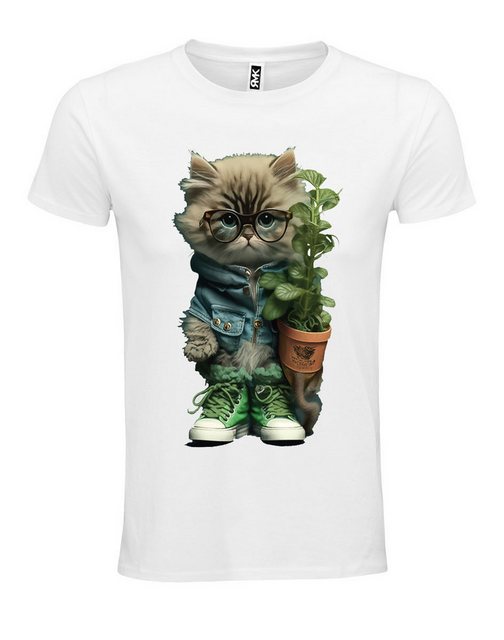 RMK T-Shirt Damen Shirt Top kurzarm Freizeit Rundhals Blume Garten "Cat Kat günstig online kaufen