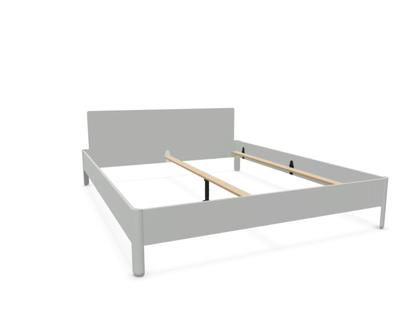 NAIT Doppelbett farbig lackiert Lichtergrau 180 x 220cm Mit Kopfteil günstig online kaufen