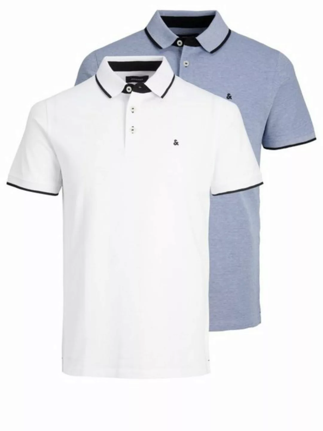 Jack & Jones Herren Poloshirt JJEPAULOS - 2er Pack - Slim Fit günstig online kaufen