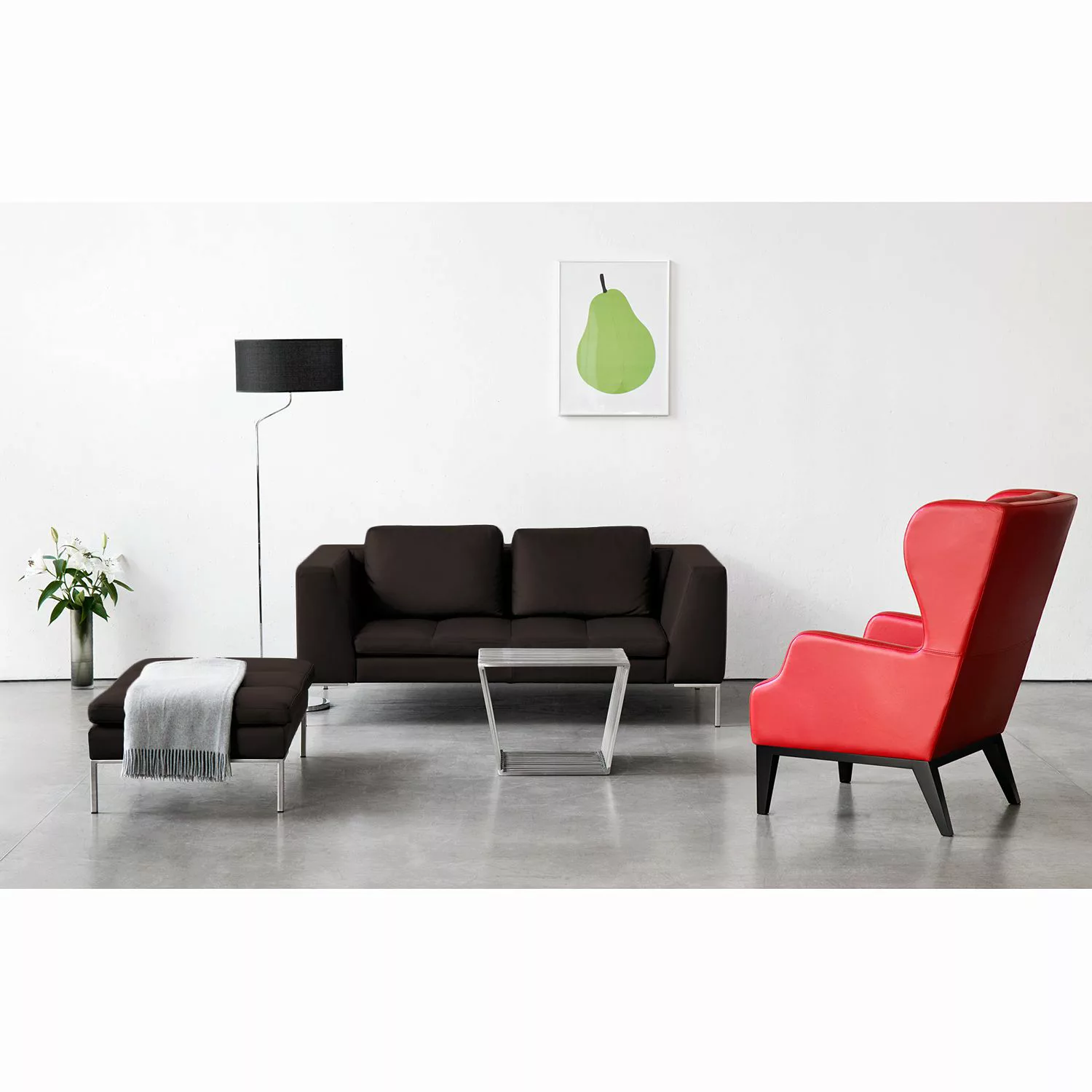 home24 Studio Copenhagen Sofa Madison 2-Sitzer Dunkelbraun Echtleder 174x66 günstig online kaufen