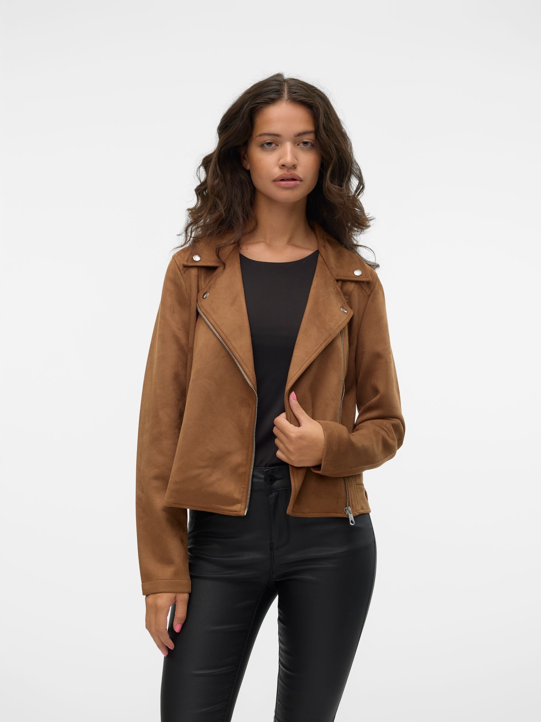 Vero Moda Lederjacke Stylische Reißverschluss-Bikerjacke im günstig online kaufen