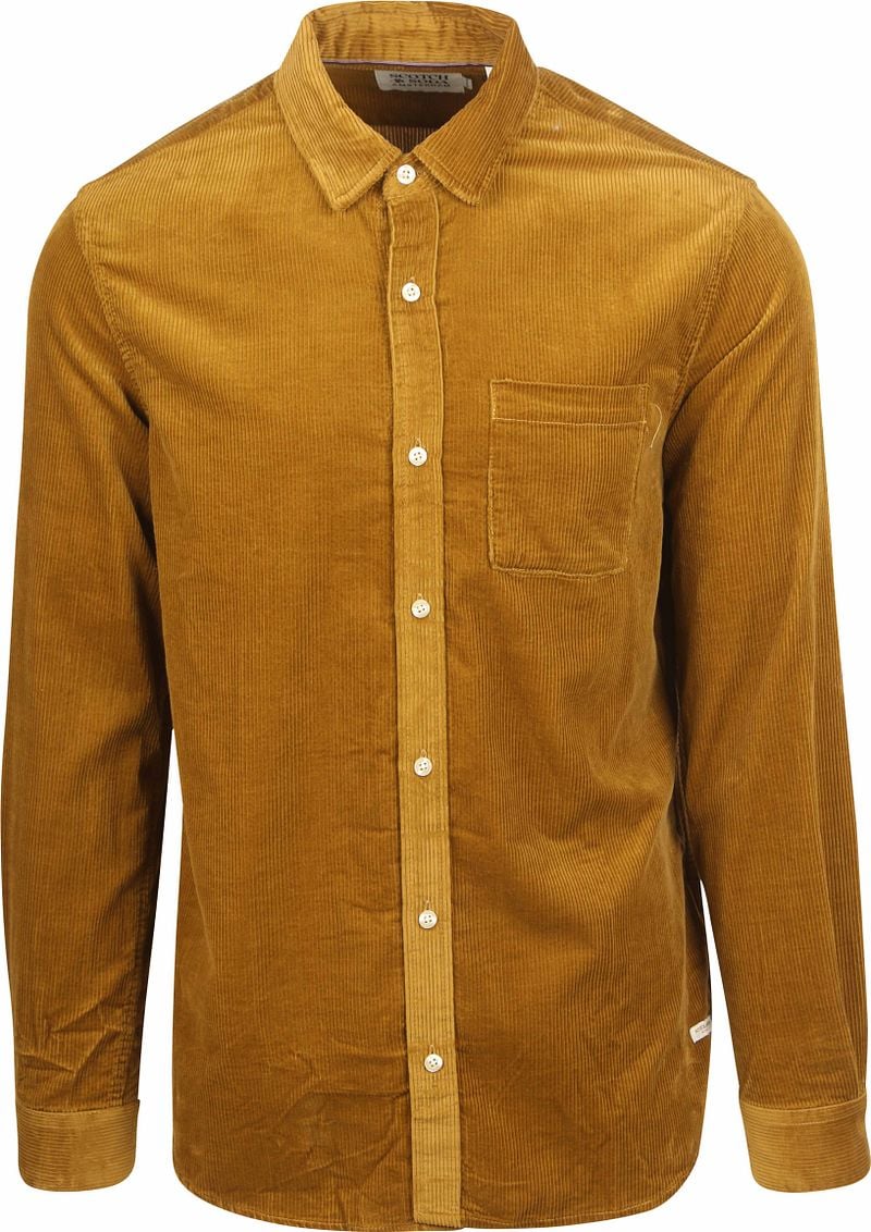 Scotch and Soda Solid Corduroy Hemd Ockergelb - Größe M günstig online kaufen