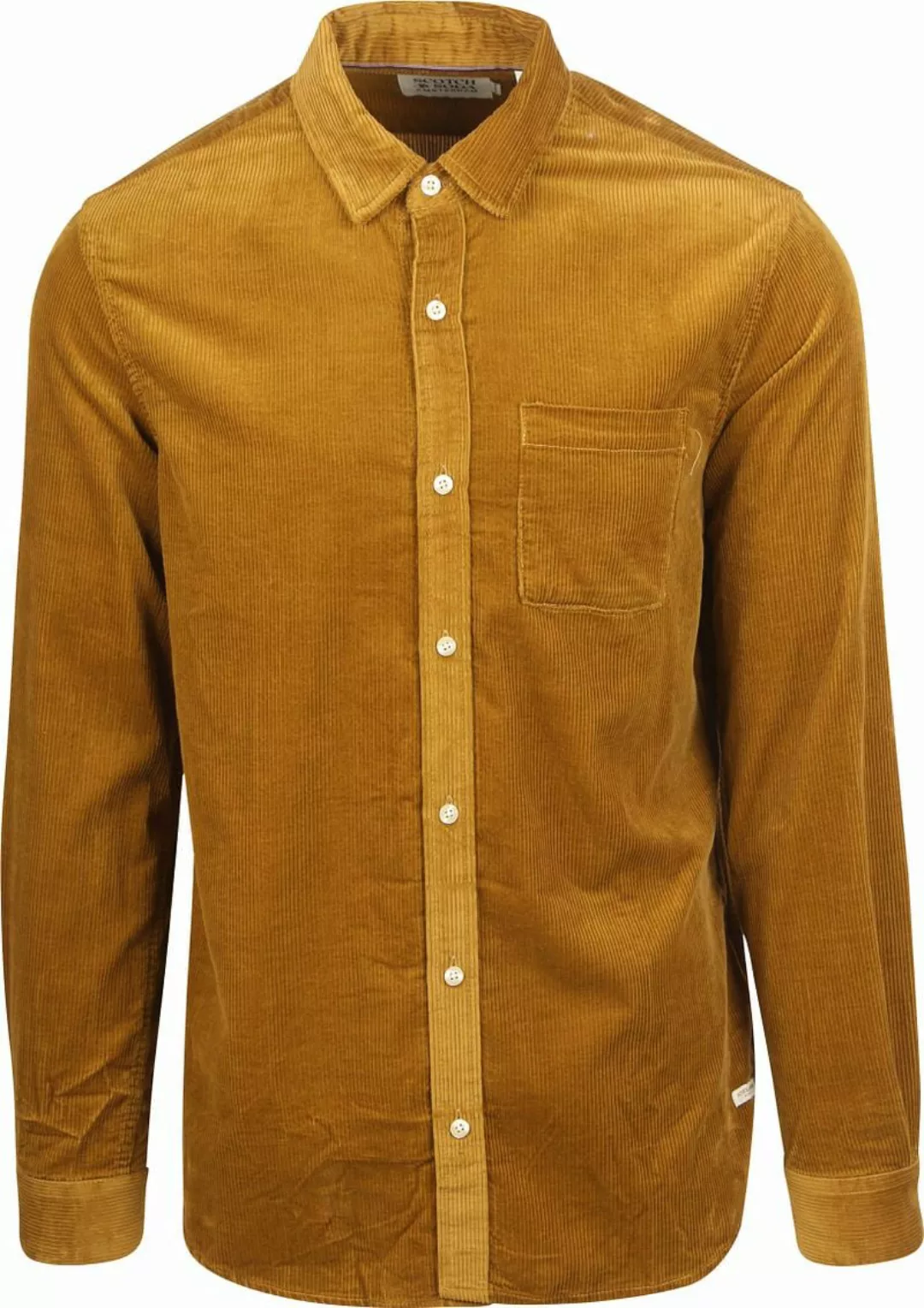 Scotch and Soda Solid Corduroy Hemd Ockergelb - Größe S günstig online kaufen