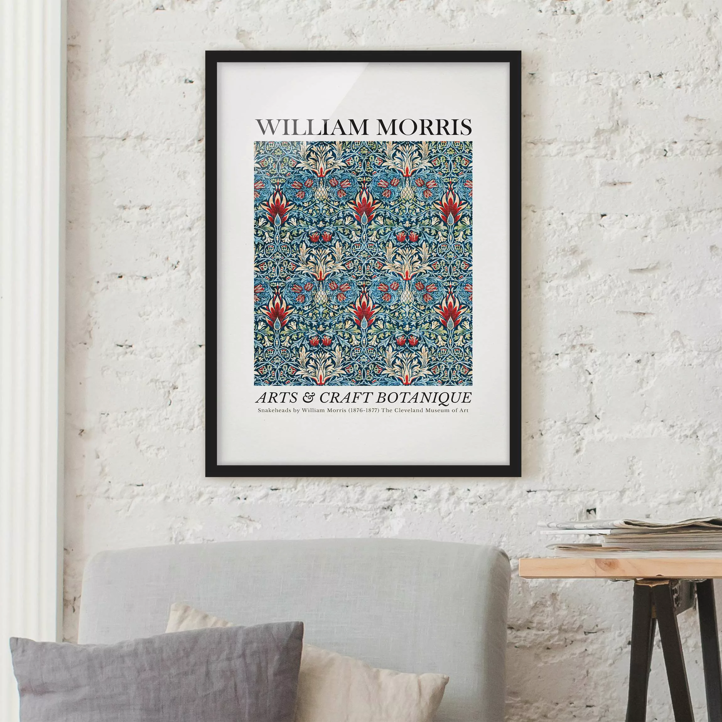 Bild mit Rahmen William Morris - Snakeheads günstig online kaufen