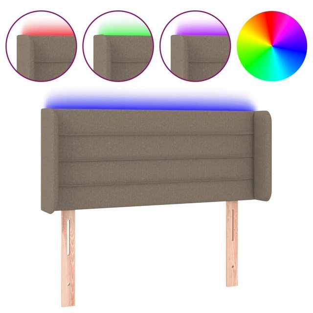 vidaXL Bett, LED Kopfteil Taupe 103x16x78/88 cm Stoff günstig online kaufen