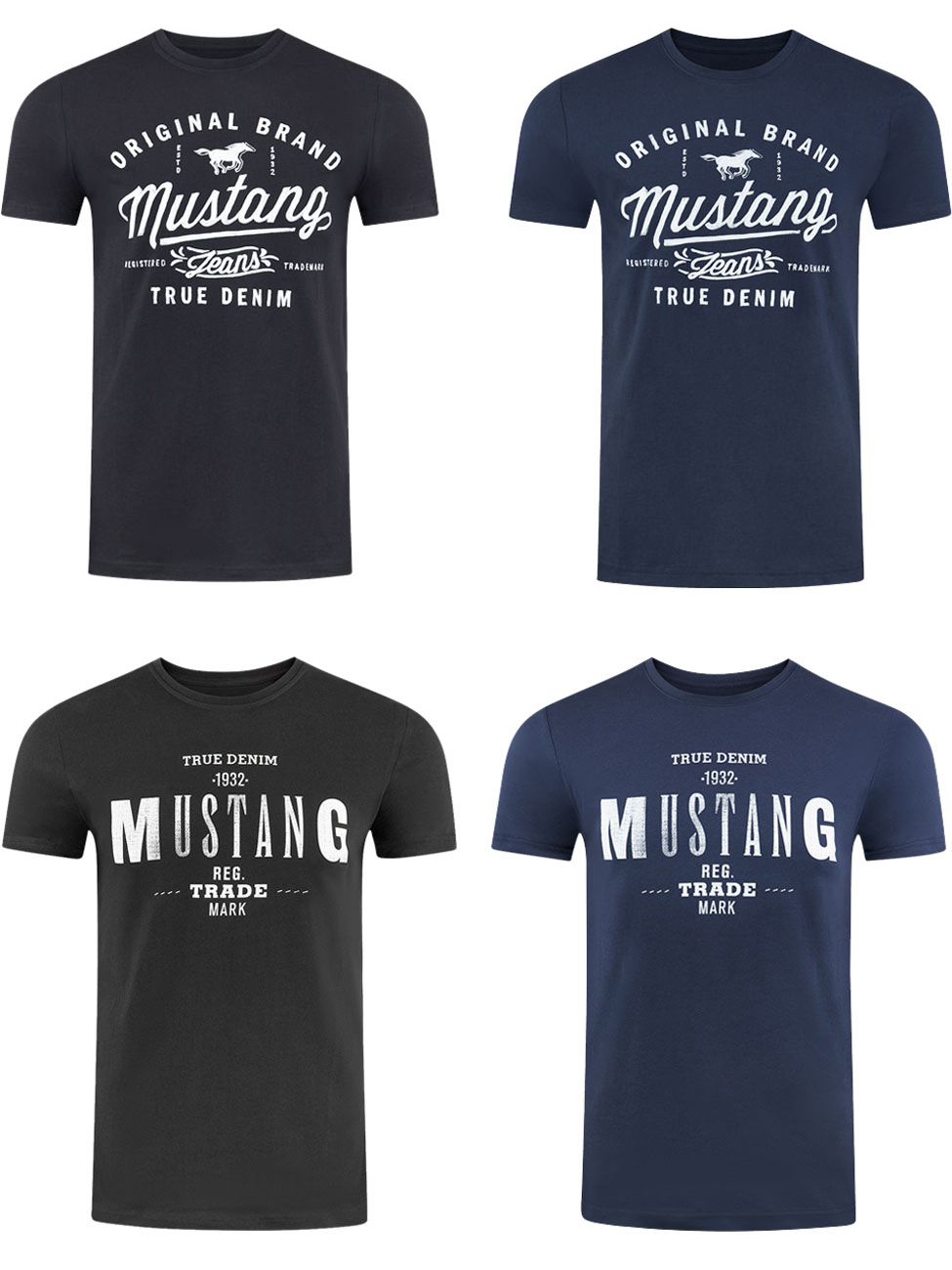 Mustang Herren T-Shirt Mustang Mehrfarbig Rundhals Regular Fit S bis 6XL 4e günstig online kaufen