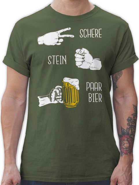 Shirtracer T-Shirt Biergeschenke Lustig - Schere Stein Bier - Hopfen - Herr günstig online kaufen