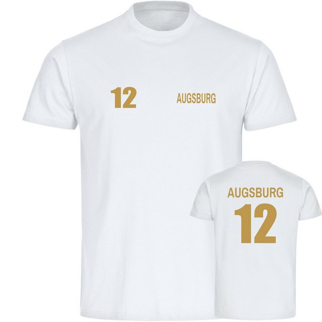 multifanshop T-Shirt Herren Augsburg - Trikot Nummer 12 gold - Männer günstig online kaufen