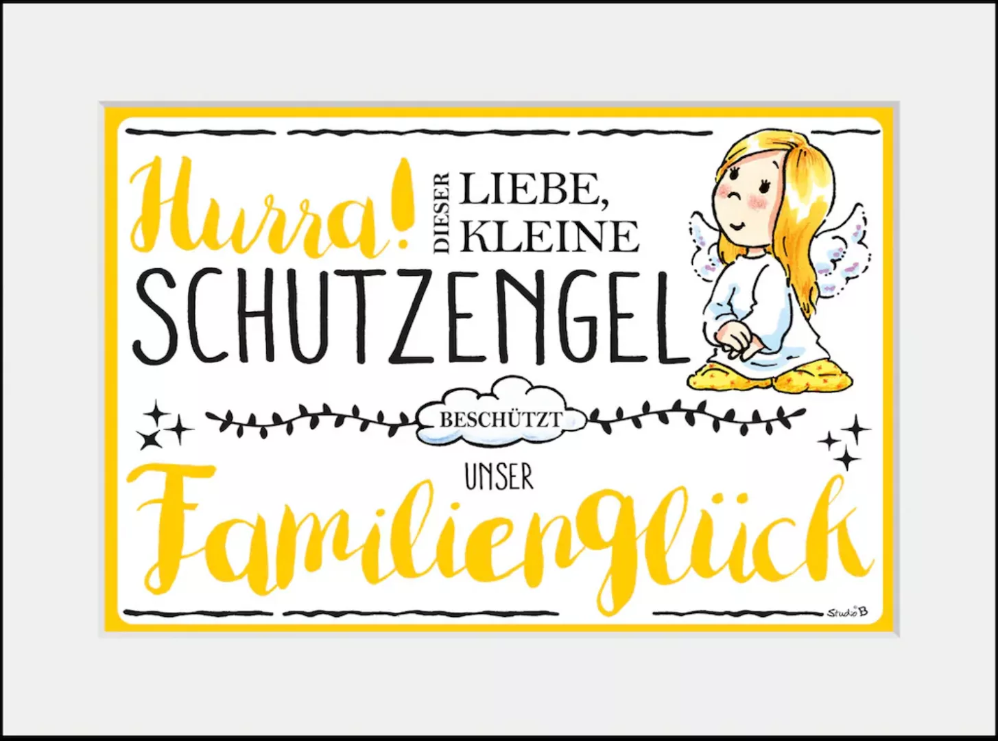 queence Bild "Familie", Engel-Himmel-Stern-Sterne-Schriftzug-Sprüche & Text günstig online kaufen