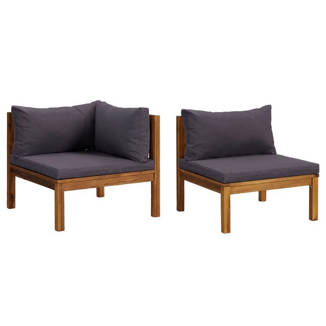 2-tlg. Sofa-set Mit Dunkelgrauen Kissen Akazie Massivholz günstig online kaufen