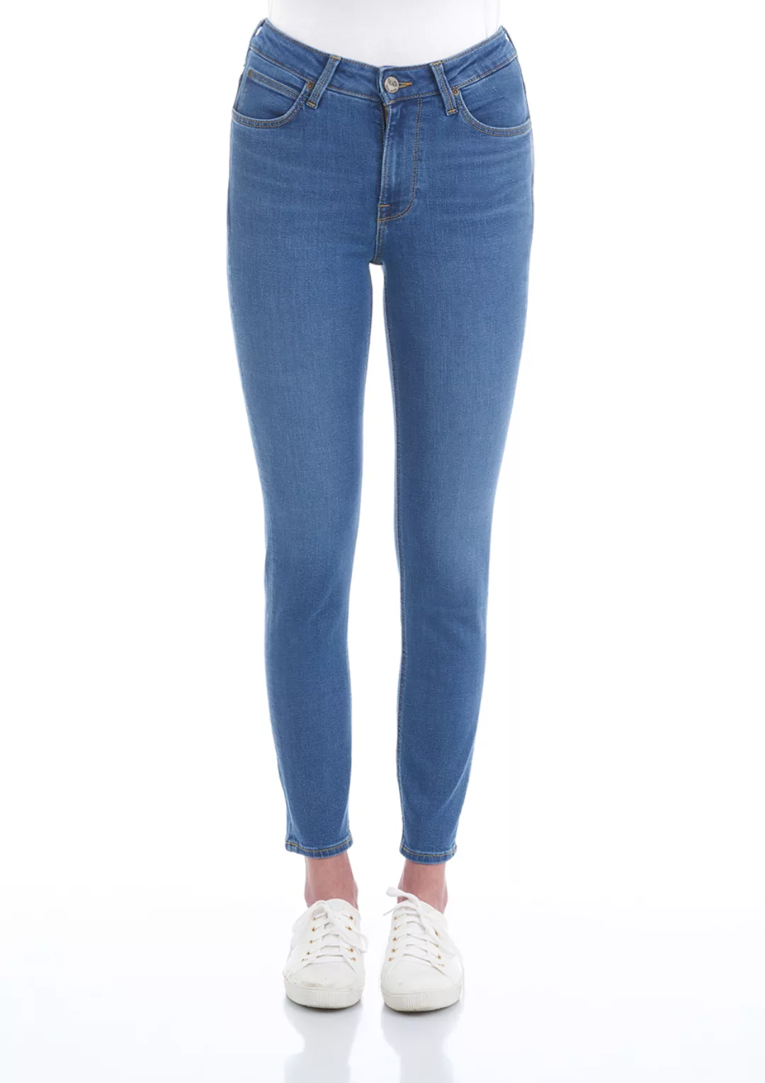 Lee Damen Jeans Scarlett High Skinny Fit - Blau - Mid Madison günstig online kaufen