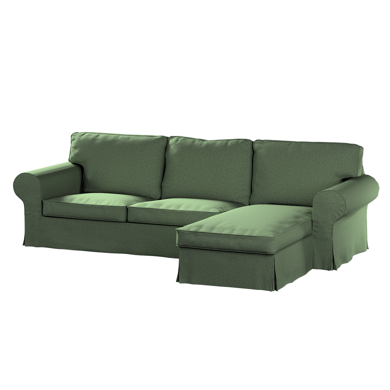 Bezug für Ektorp 2-Sitzer Sofa mit Recamiere, grün, Ektorp 2-Sitzer Sofabez günstig online kaufen