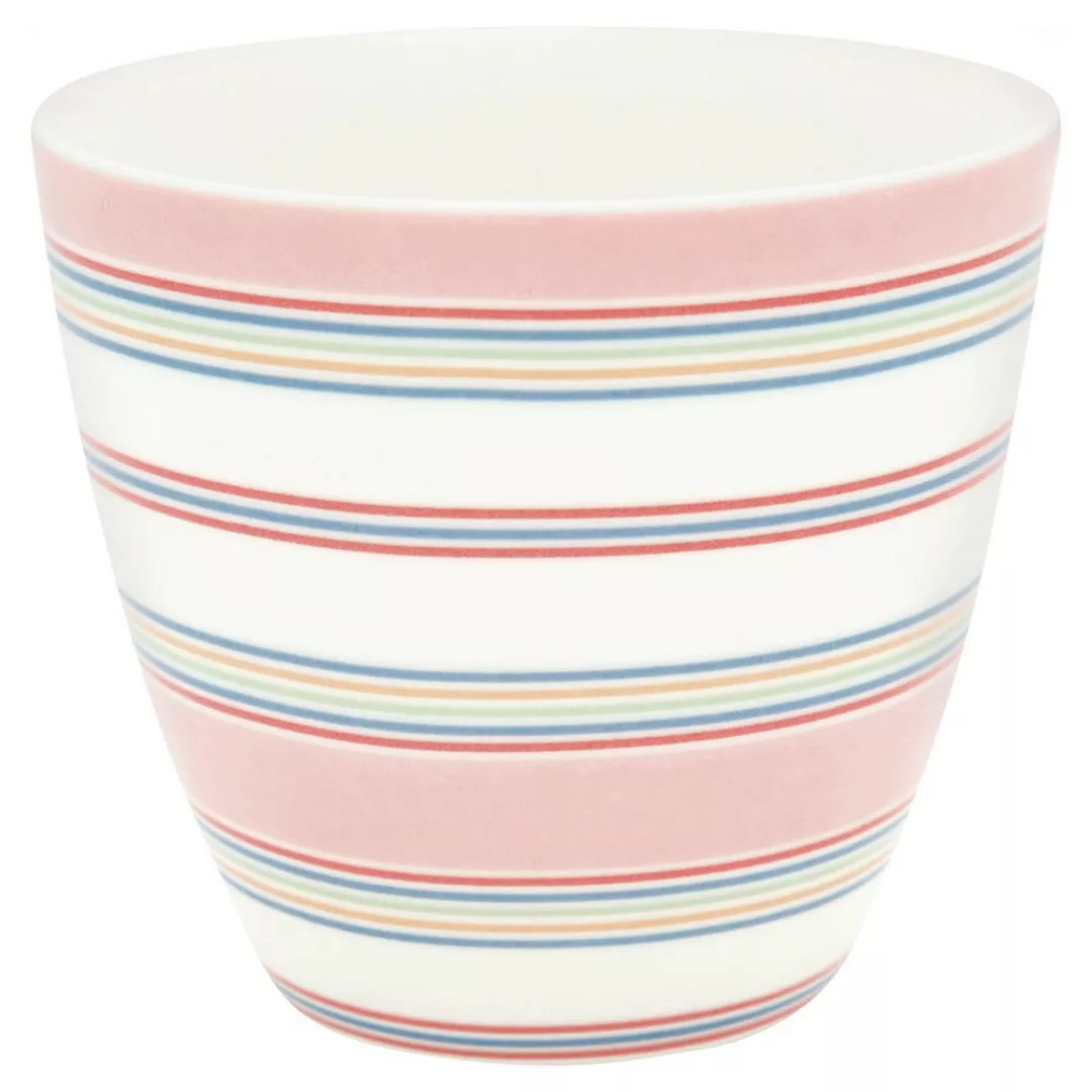 Greengate Latte Cup Imke Pale Pink Tasse Steingut bunt gestreift günstig online kaufen