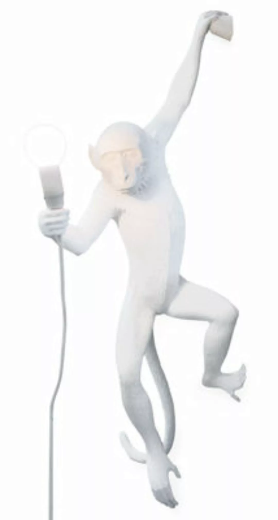 Wandleuchte mit Stromkabel Monkey Hanging plastikmaterial weiß / H 76,5 cm günstig online kaufen