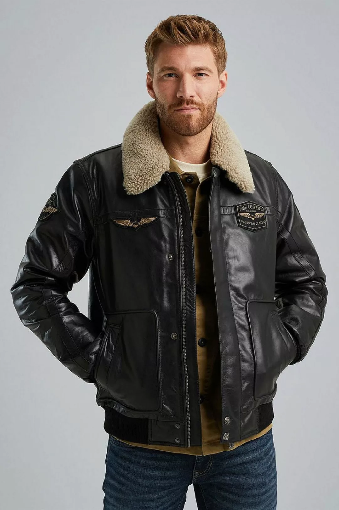 PME Legend Lederjacke Buff Hudson Schwarz - Größe XXL günstig online kaufen