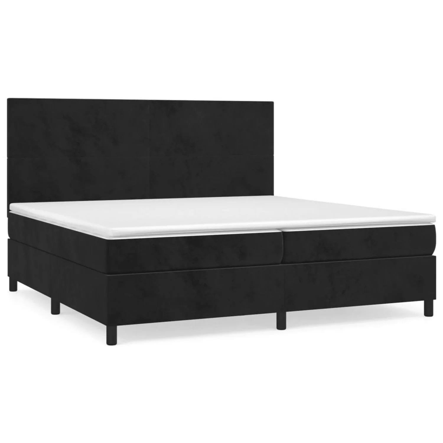 vidaXL Boxspringbett Boxspringbett mit Matratze Schwarz 200x200 cm Samt Bet günstig online kaufen