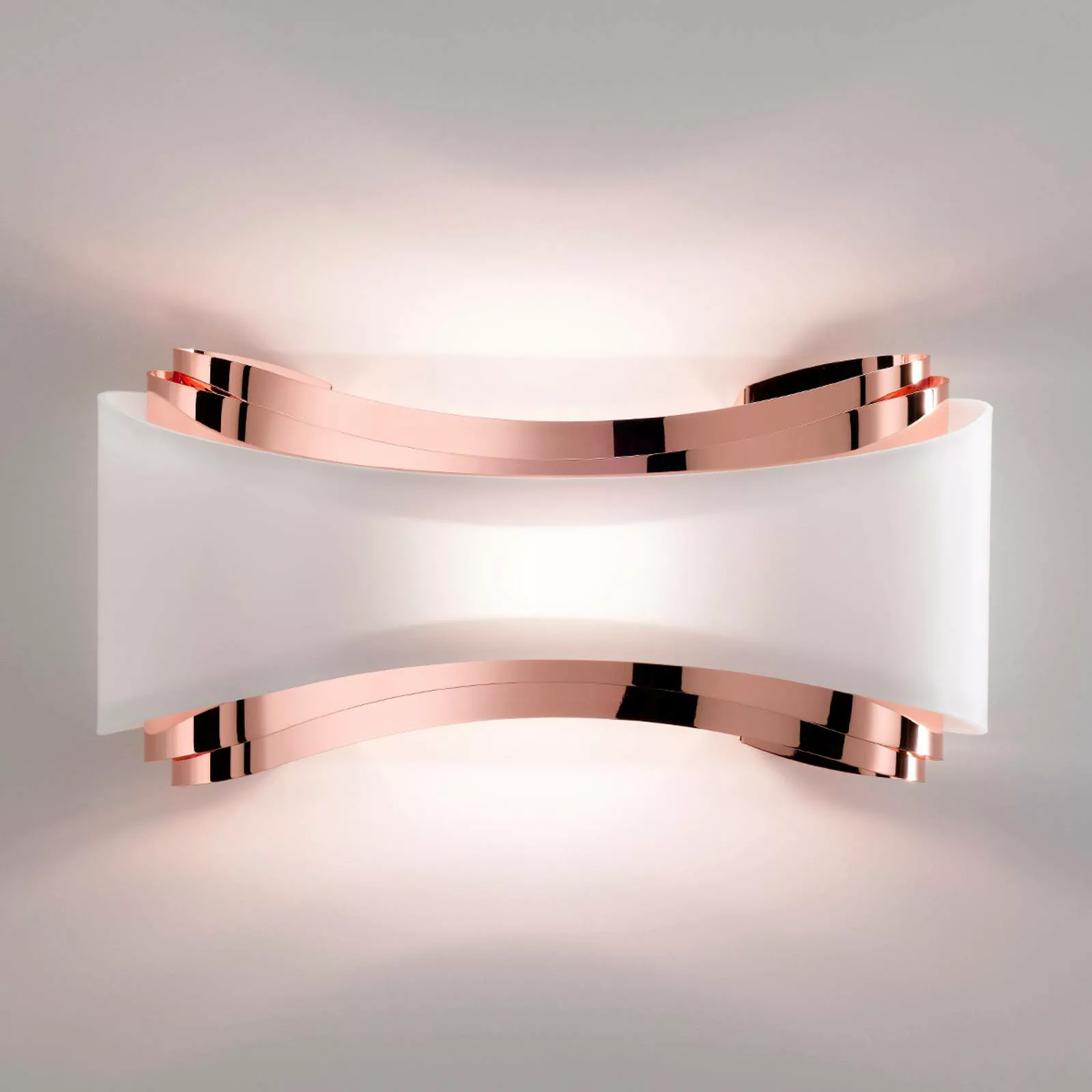 LED-Wandlampe Ionica, Kupfer mit Glasblende günstig online kaufen