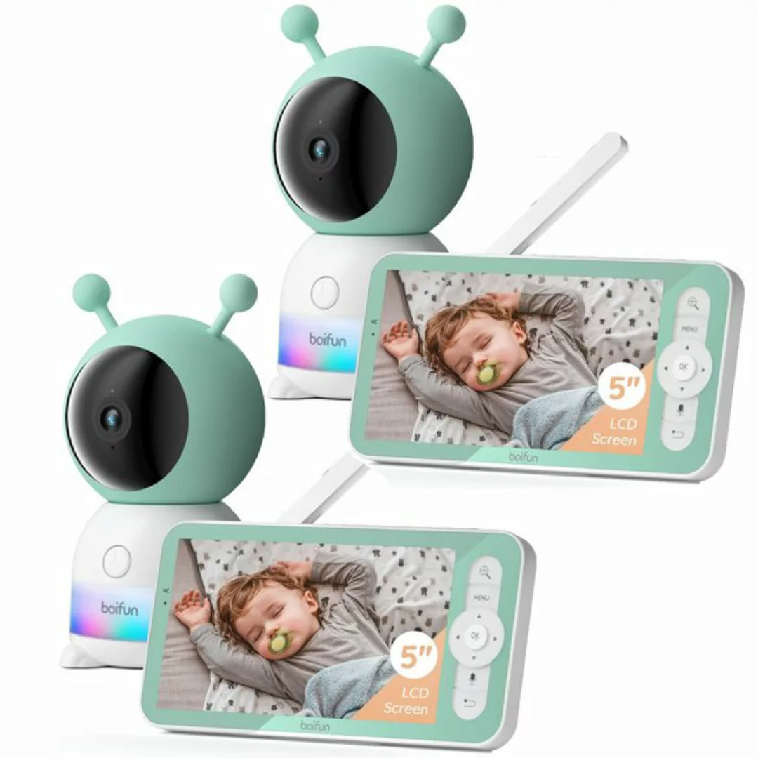 Boifun Babyphone 2 Stück Babyphone mit Kamera 2K/3MP, 5 Zoll WiFi Video Bab günstig online kaufen