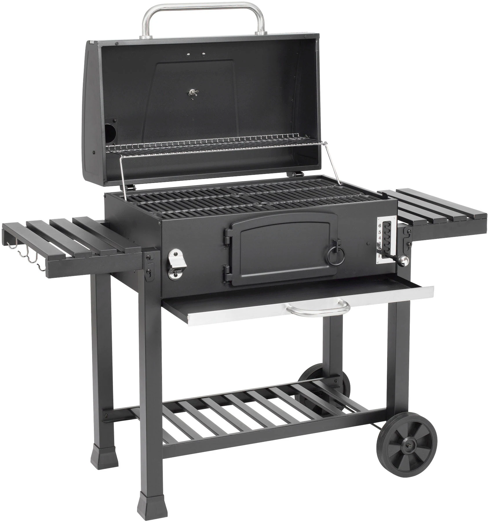 El Fuego Holzkohlegrill Smoker Ontario XXL Schwarz günstig online kaufen