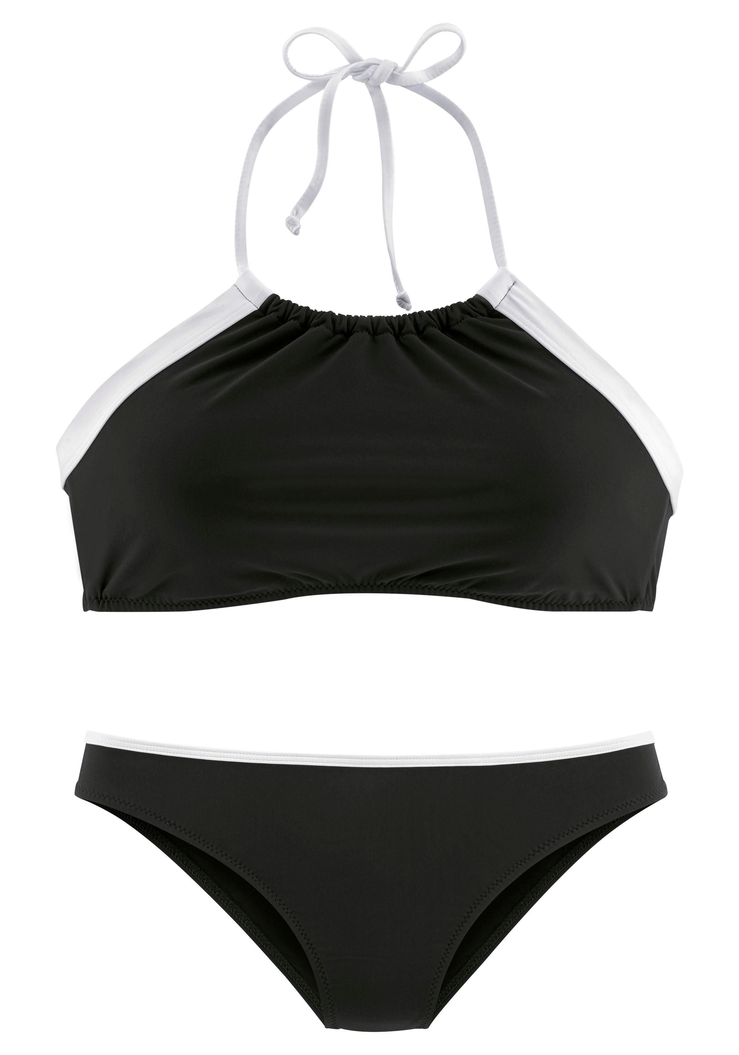 LASCANA Bustier-Bikini, mit kontrastfarbener Einfassung günstig online kaufen