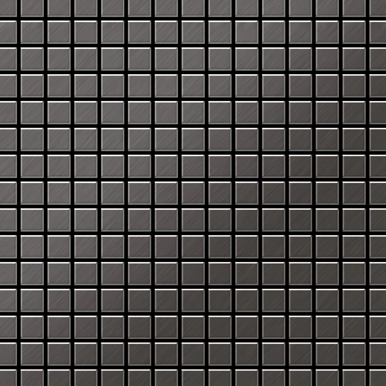 ALLOY Mosaik Fliese Massiv Metall Titan Gebürstet Dunkelgrau 1,6mm Stark Mo günstig online kaufen