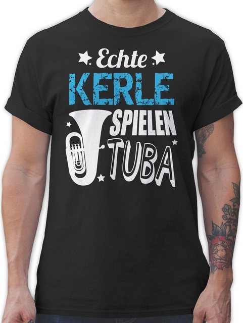 Shirtracer T-Shirt Echte Kerle spielen Tuba Musik Instrument Zubehör günstig online kaufen