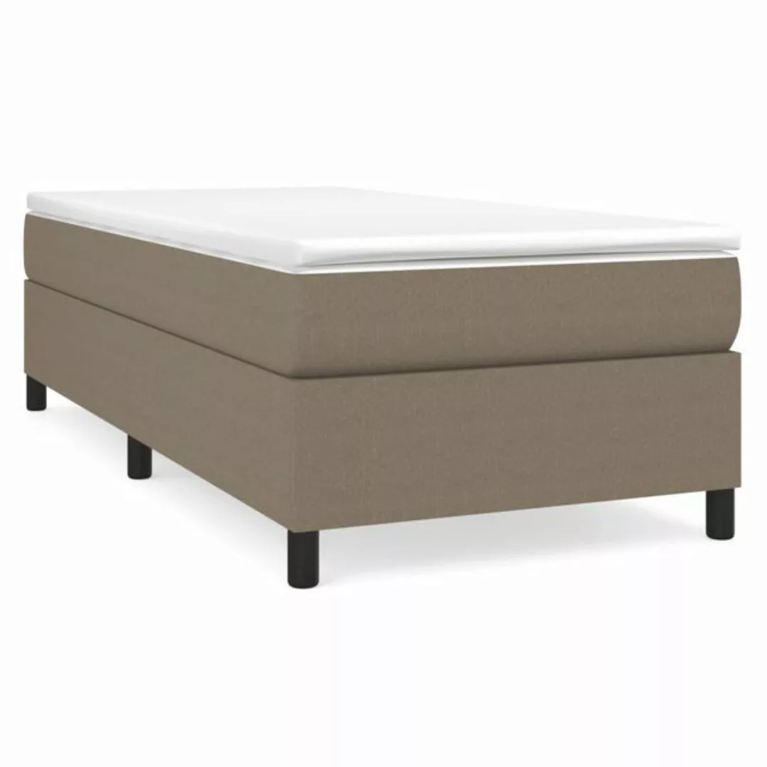 vidaXL Bett Boxspringbett mit Matratze Taupe 90x200 cm Stoff günstig online kaufen