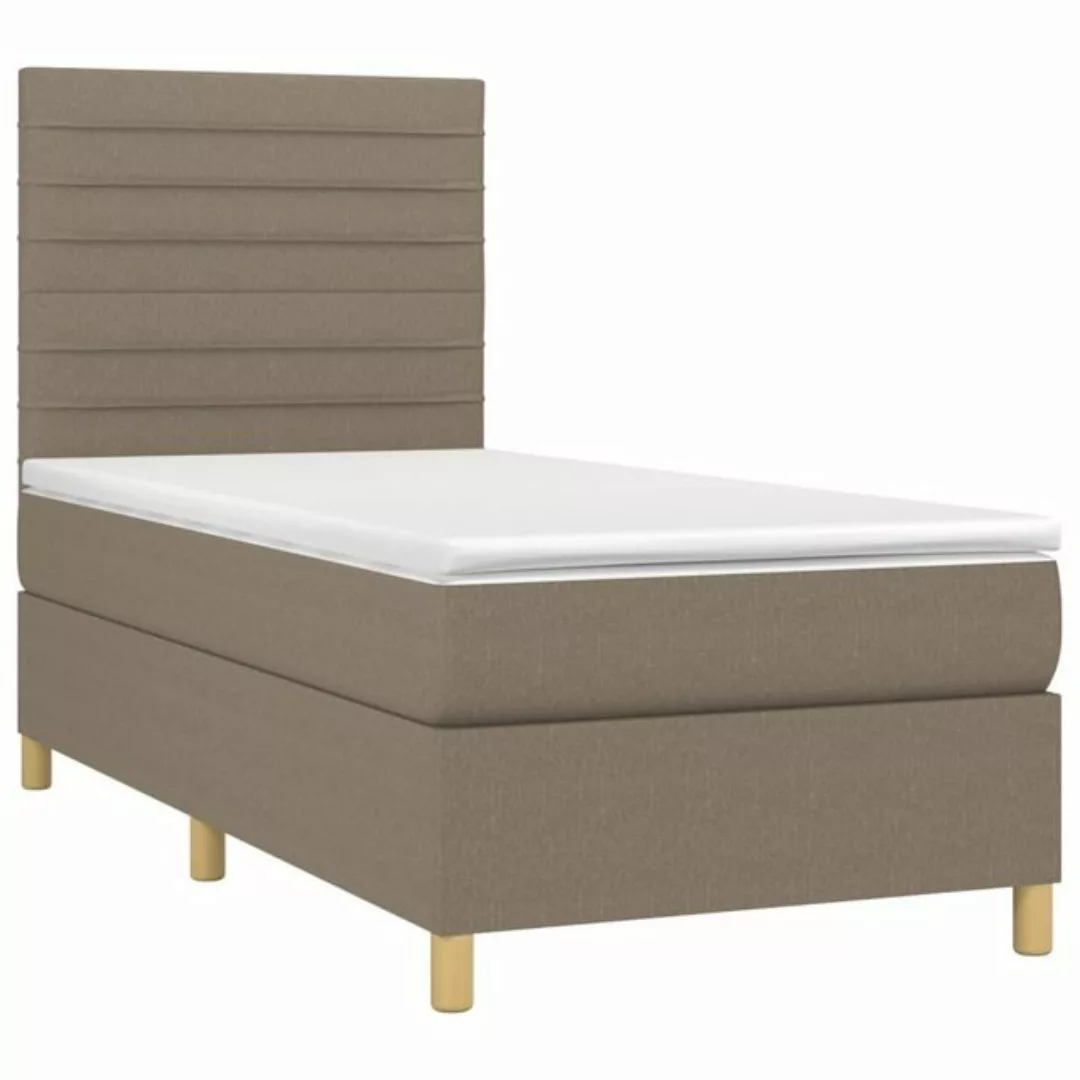 vidaXL Boxspringbett Boxspringbett mit Matratze Taupe 80x200 cm Stoff Bett günstig online kaufen