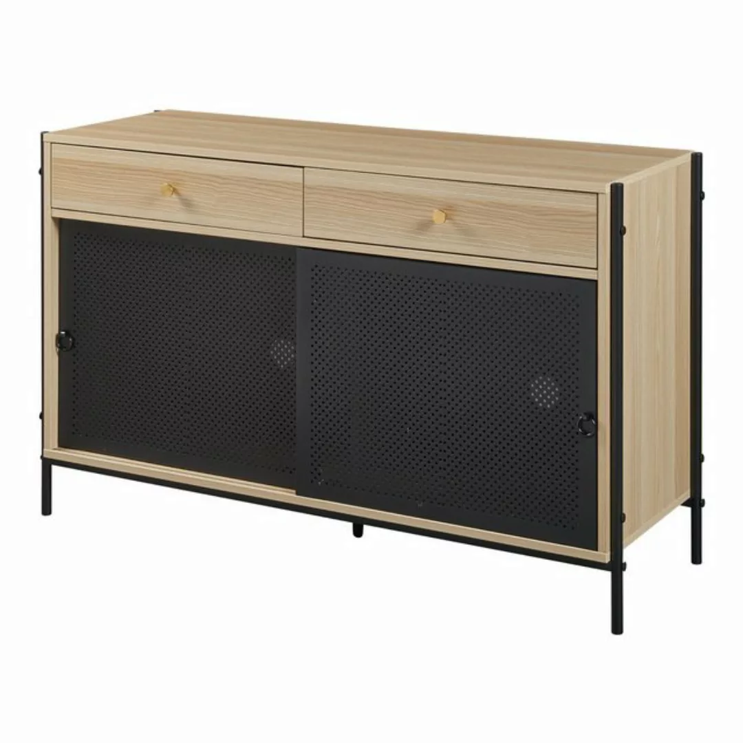 en.casa TV-Schrank Fernsehtisch »Tysnes« 120x40x75 cm Eiche/Schwarz günstig online kaufen