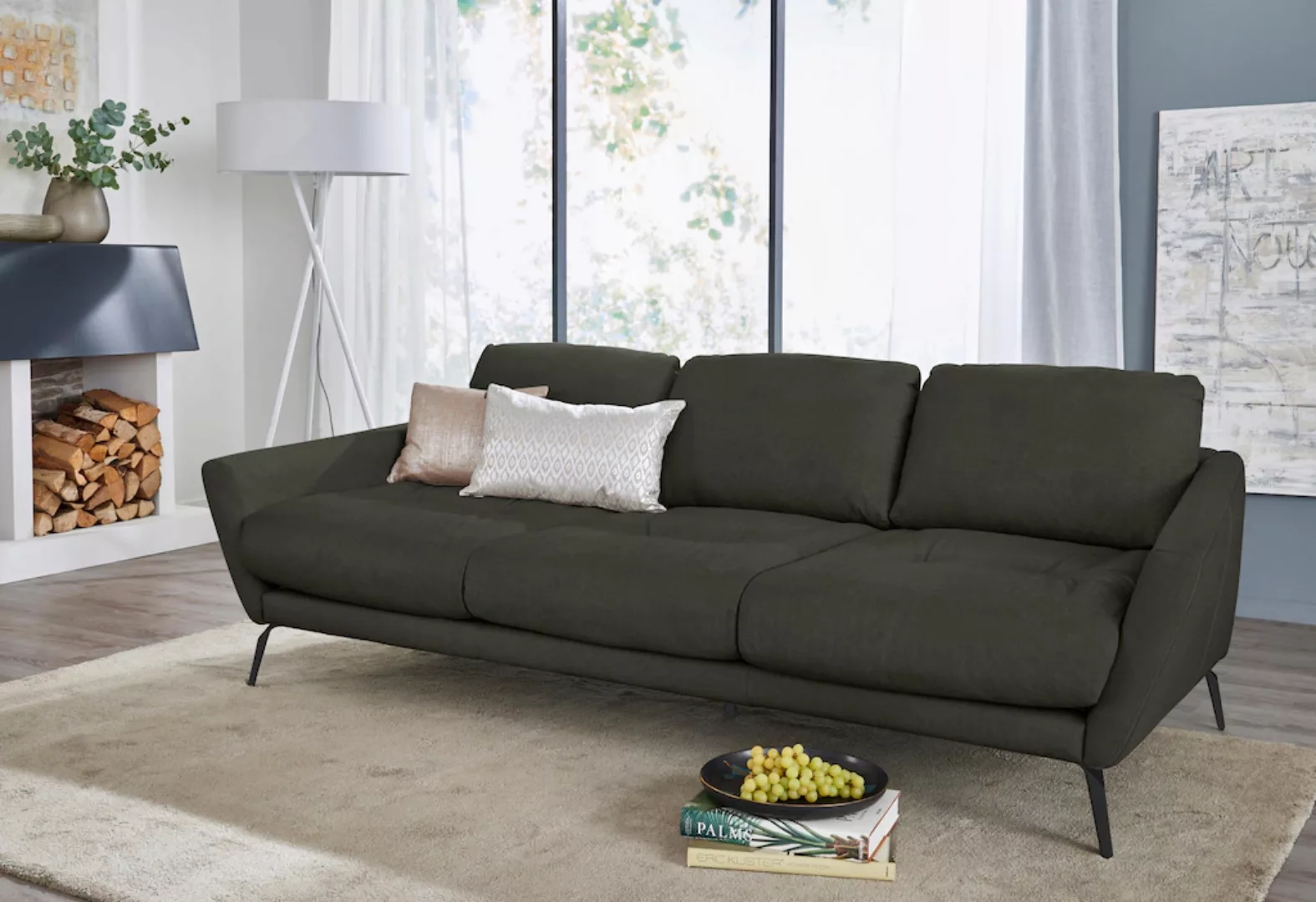 W.SCHILLIG Big-Sofa "softy", mit dekorativer Heftung im Sitz, Füße schwarz günstig online kaufen