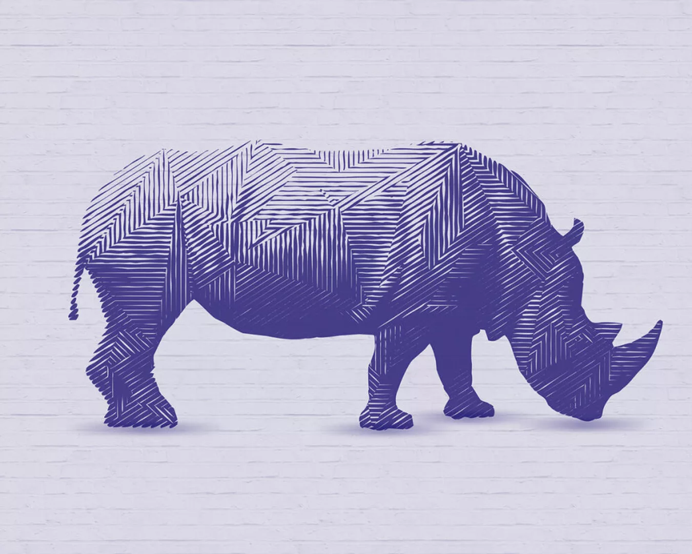 Fototapete "Rhinoceros Purple" 4,00x2,50 m / Strukturvlies Klassik günstig online kaufen