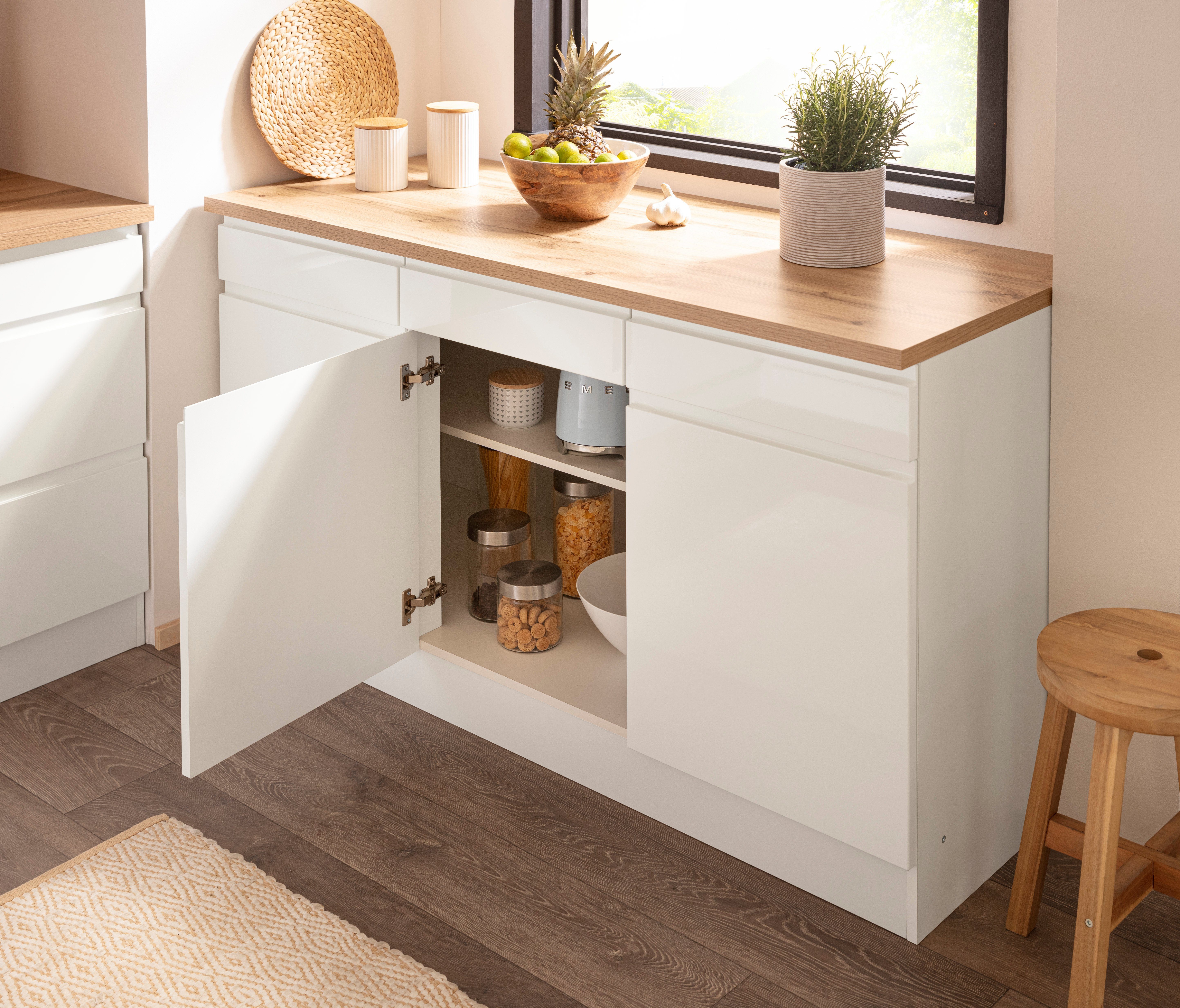 KOCHSTATION Unterschrank "KS-Virginia", 85 cm hoch, 150 cm breit, 3 Schubla günstig online kaufen
