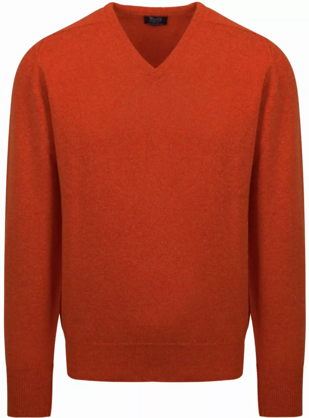 William Lockie V-Auschnitt Pullover Lammwolle Orange - Größe 3XL günstig online kaufen