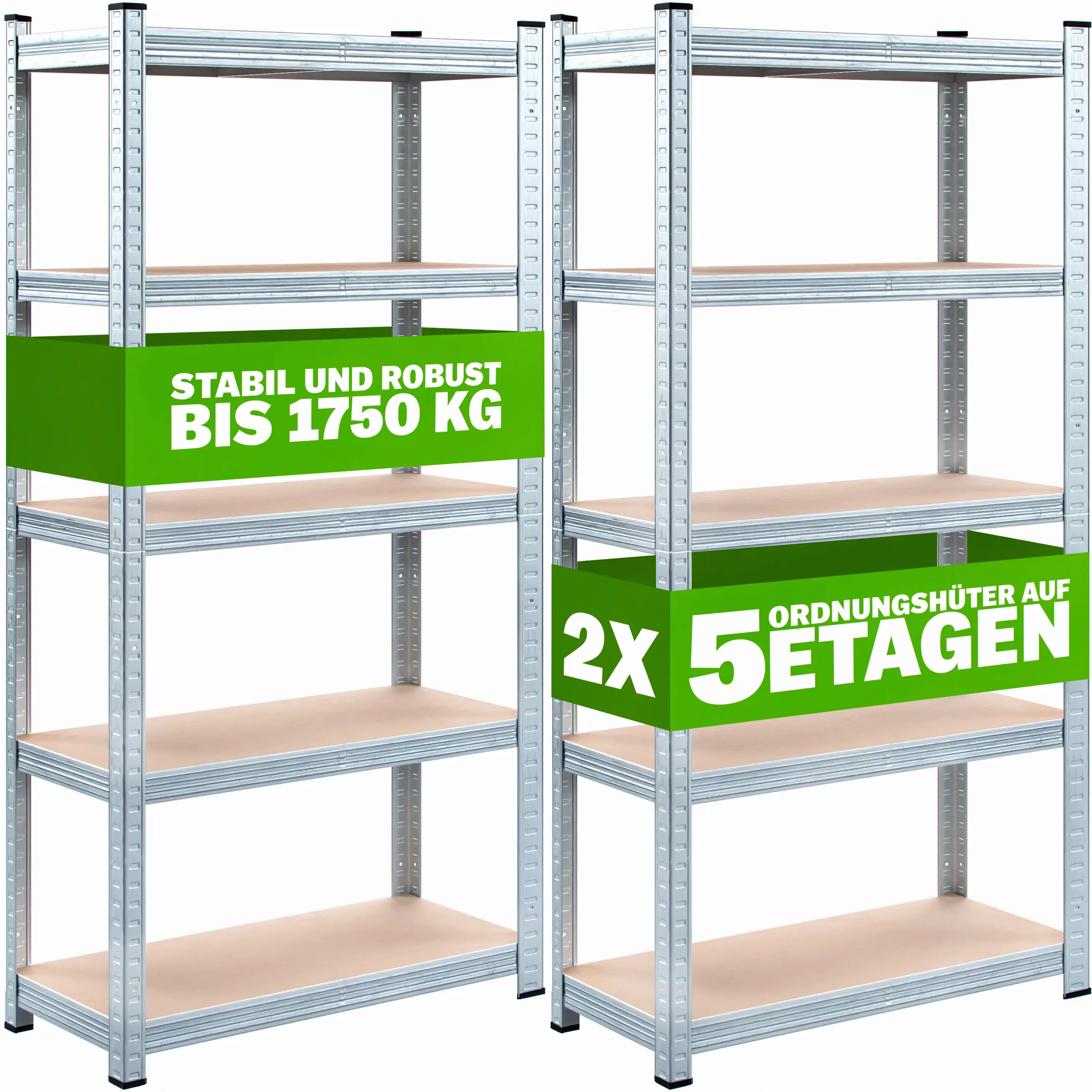 Schwerlastregal 2er-Set 180x90x60cm verzinkt 875kg günstig online kaufen