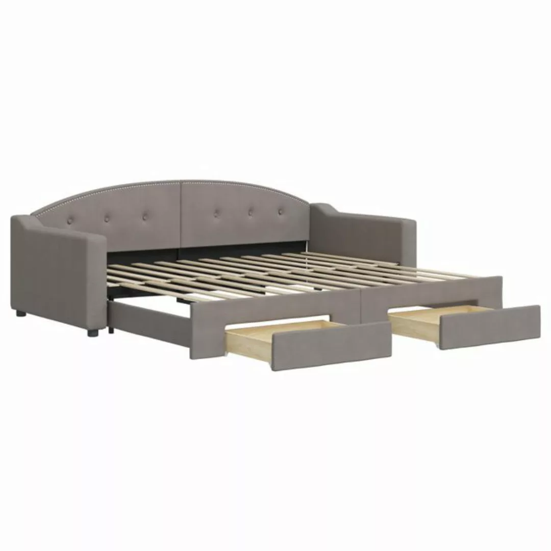 vidaXL Gästebett Gästebett Tagesbett Ausziehbar mit Schubladen Taupe 90x200 günstig online kaufen