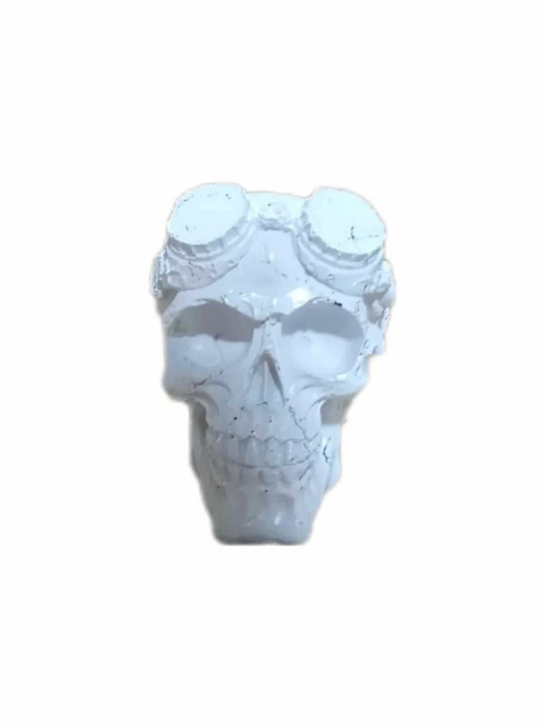 Skulptur Totenkopf Schädel Weiß Marmoroptik günstig online kaufen