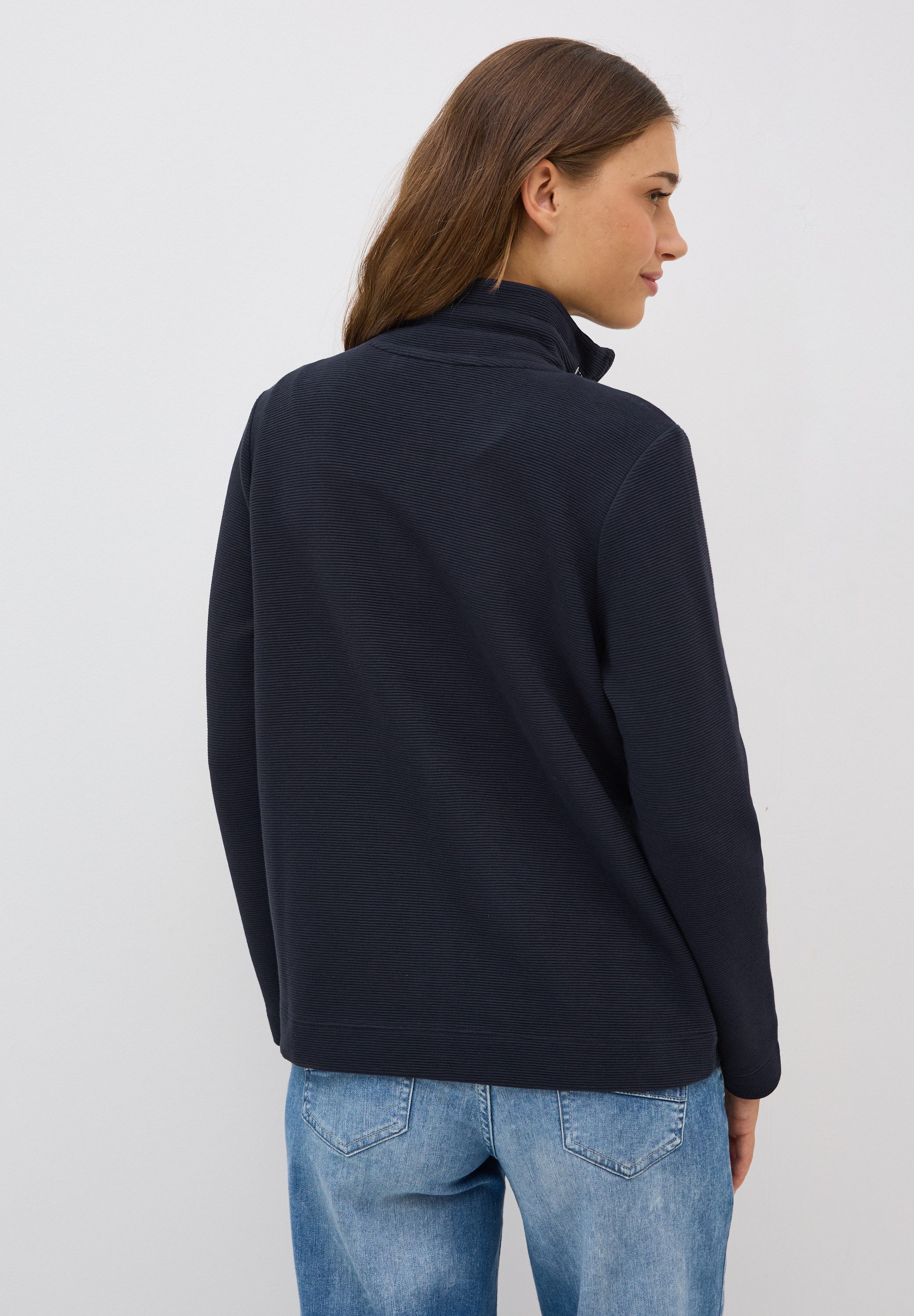 Cecil Sweatjacke, im Ottoman-Look und Stehkragen, Struktur-Optik günstig online kaufen