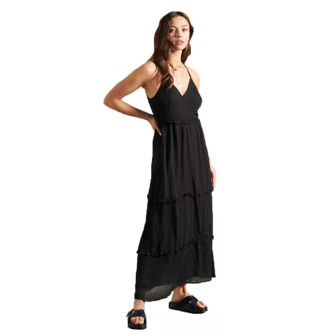 Superdry Margaux Maxi Langes Kleid L Black günstig online kaufen
