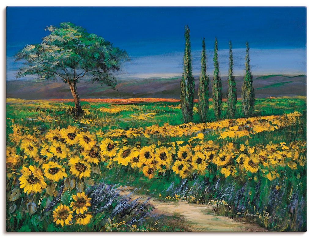 Artland Leinwandbild "Sonnenblumenfeld", Blumen, (1 St.), auf Keilrahmen ge günstig online kaufen