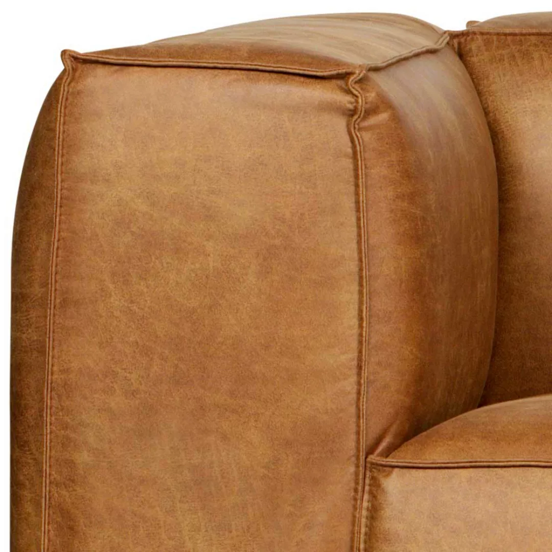Lounge Sessel in Cognac Braun Recyclingleder günstig online kaufen