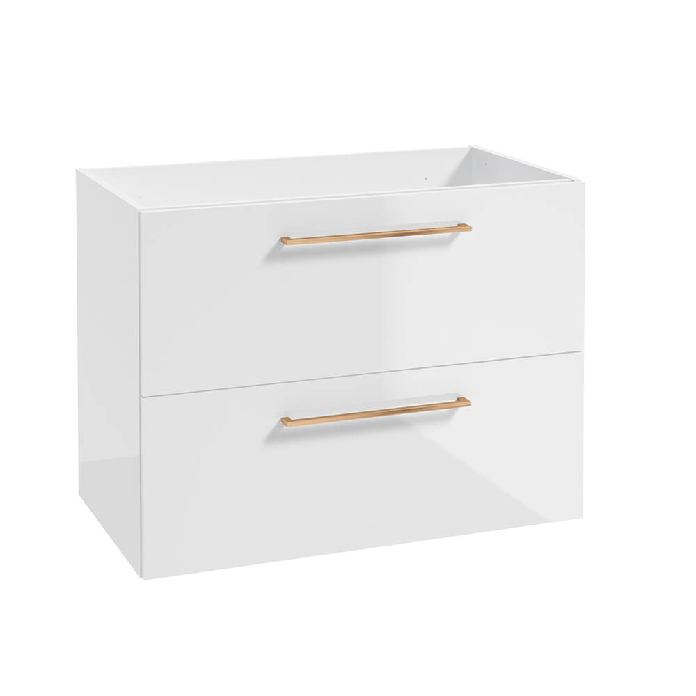 Lomadox Bad Unterschrank mit 2 Schubladen, 80 cm breit, in weiß Hochglanz m günstig online kaufen