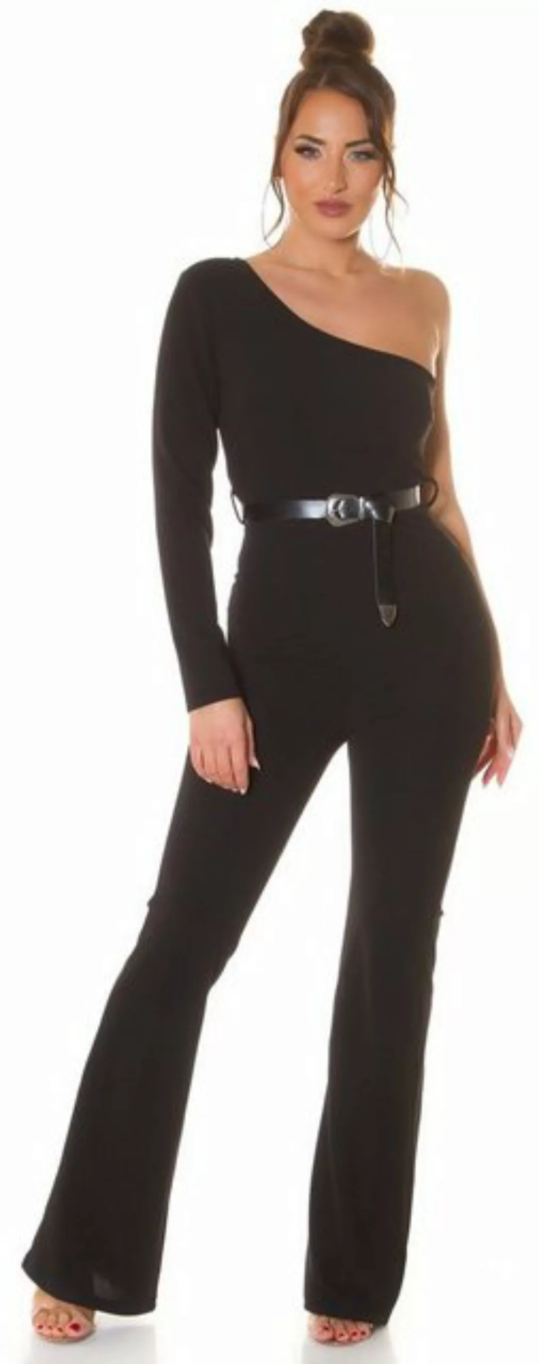 Koucla Overall One-shoulder Jumpsuit mit Gürtel günstig online kaufen