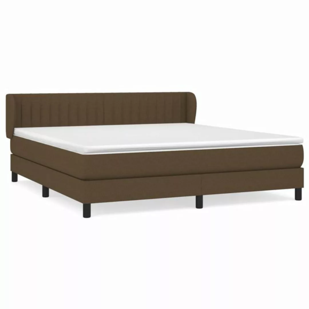 vidaXL Boxspringbett Boxspringbett mit Matratze Dunkelbraun 160x200 cm Stof günstig online kaufen