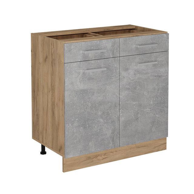 Vicco Unterschrank R-Line, Beton/Goldkraft Eiche, 80 cm ohne Arbeitsplatte günstig online kaufen