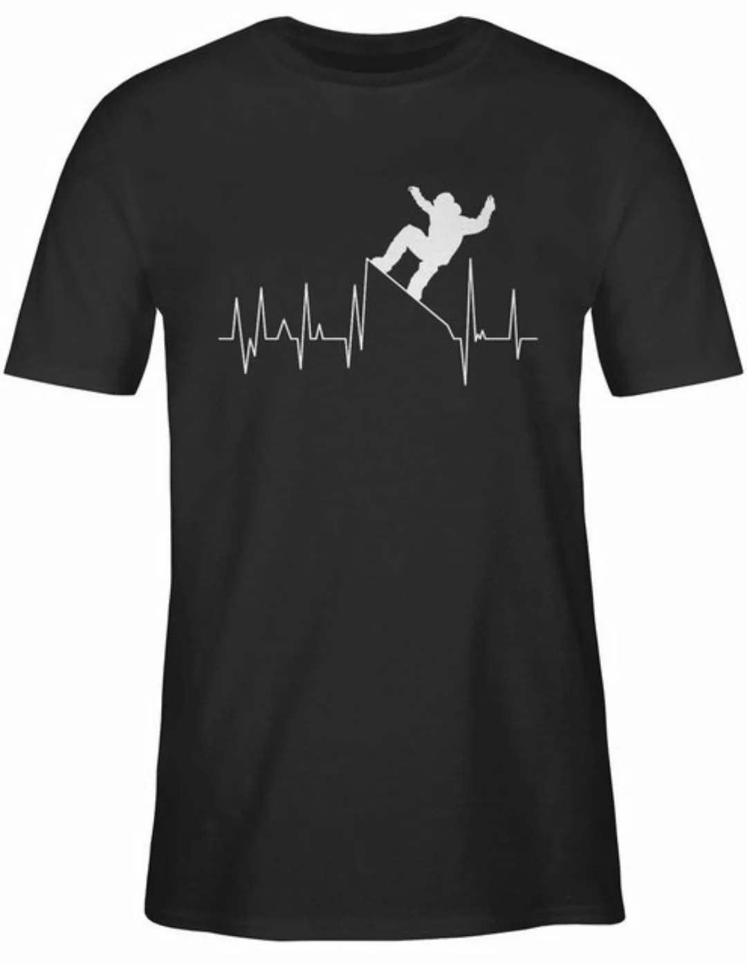 Shirtracer T-Shirt Snowboarding Herzschlag - weiß Apres Ski Party günstig online kaufen