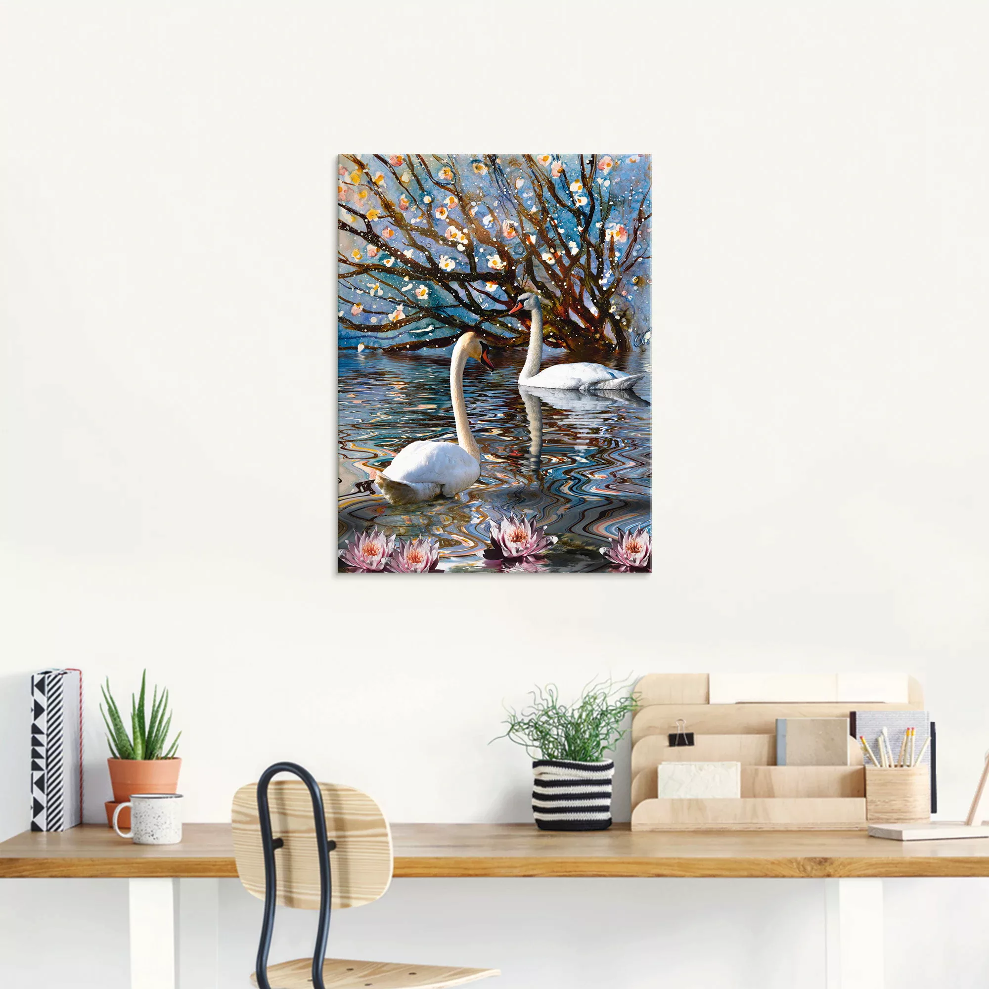 Artland Glasbild "Sommer im Schwanensee", Vögel, (1 St.), in verschiedenen günstig online kaufen
