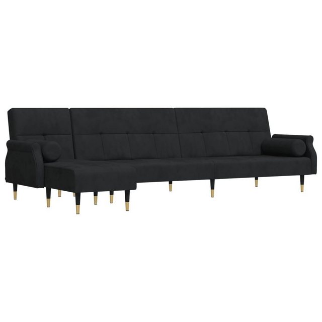 vidaXL Sofa Schlafsofa in L-Form Schwarz 271x140x70 cm Samt Chaiselongue Sc günstig online kaufen