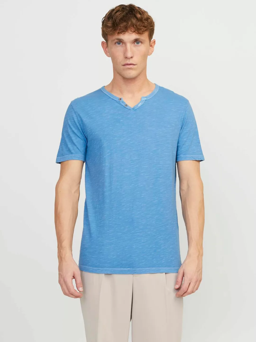 Jack & Jones T-Shirt "JJESPLIT NECK TEE SS NOOS", mit V-Ausschnitt günstig online kaufen