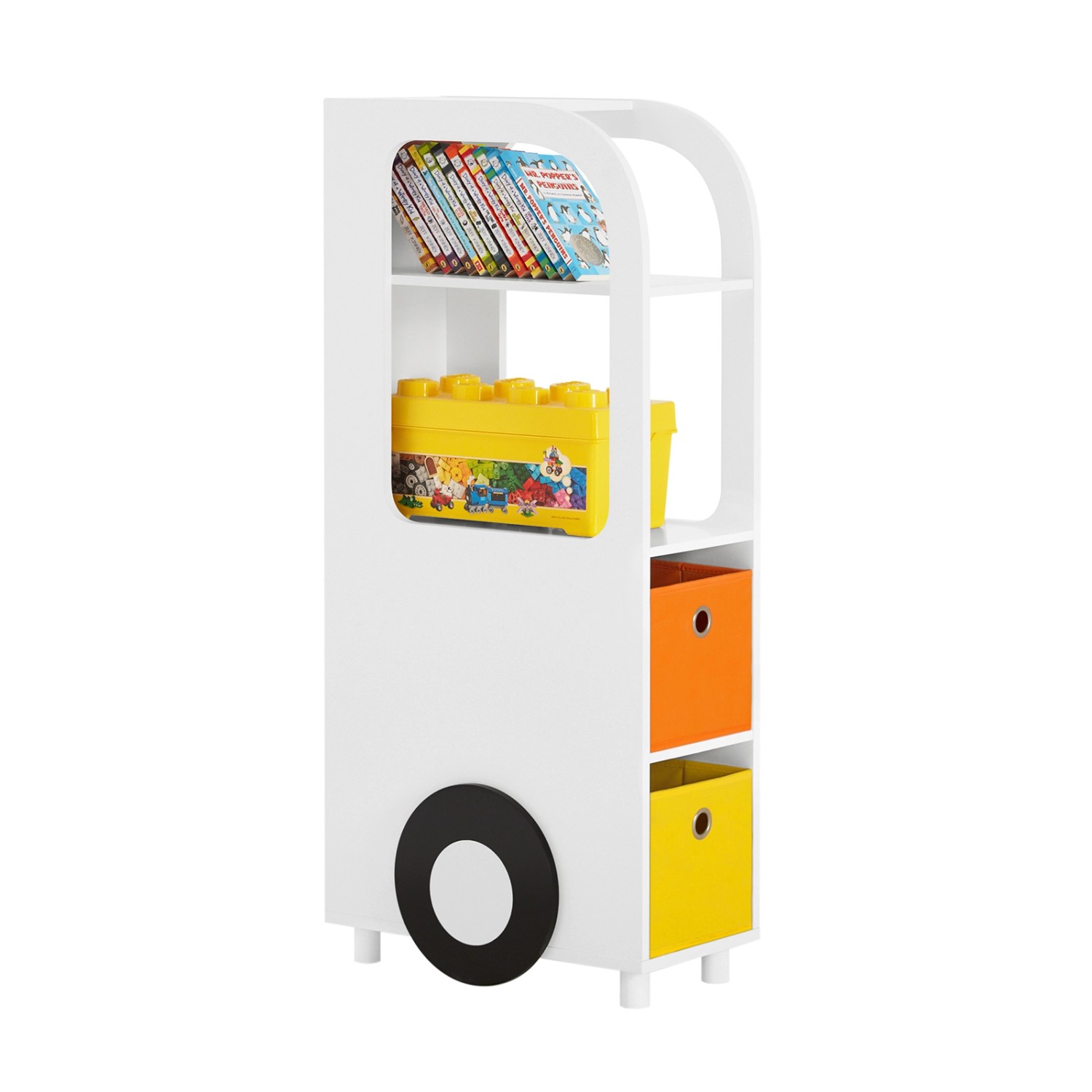 SoBuy Spielzeugregal Bücherregal Kinderregal mit Boxen Weiß KMB67-W günstig online kaufen