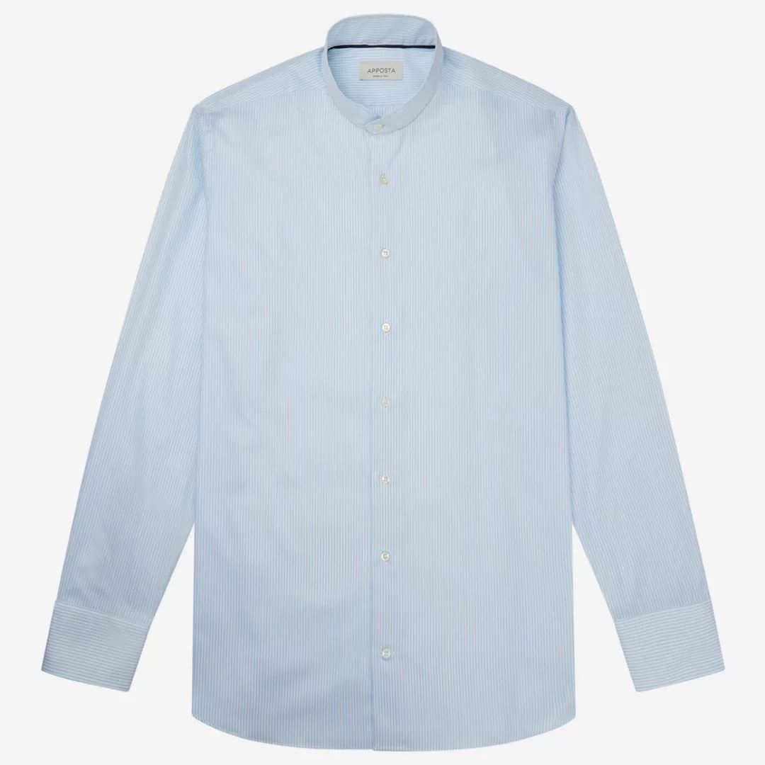 Hemd  streifen  hellblau 100% reine baumwolle fil-à-fil, kragenform  angesc günstig online kaufen